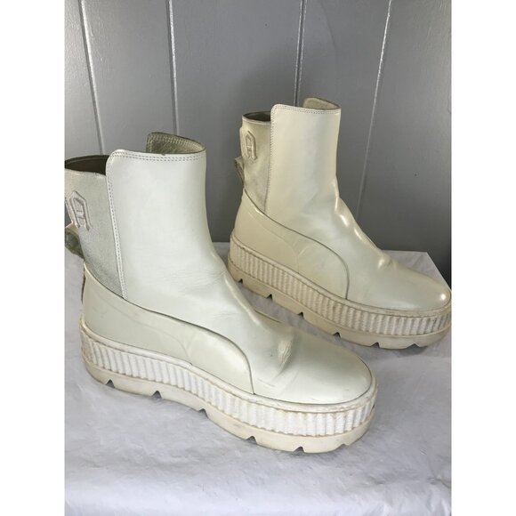 Puma 366266-02 Fenty By Rihanna Ivory Chelsea Sneaker Boots Women's Size 9 - Picture 3 of 9